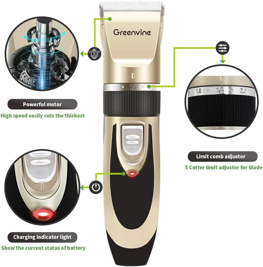 Dog Clippers,Usb Rechargeable Dogs Cats and Other Pets Grooming Kit,Professional Hair Shavers,Pets Hair Remover