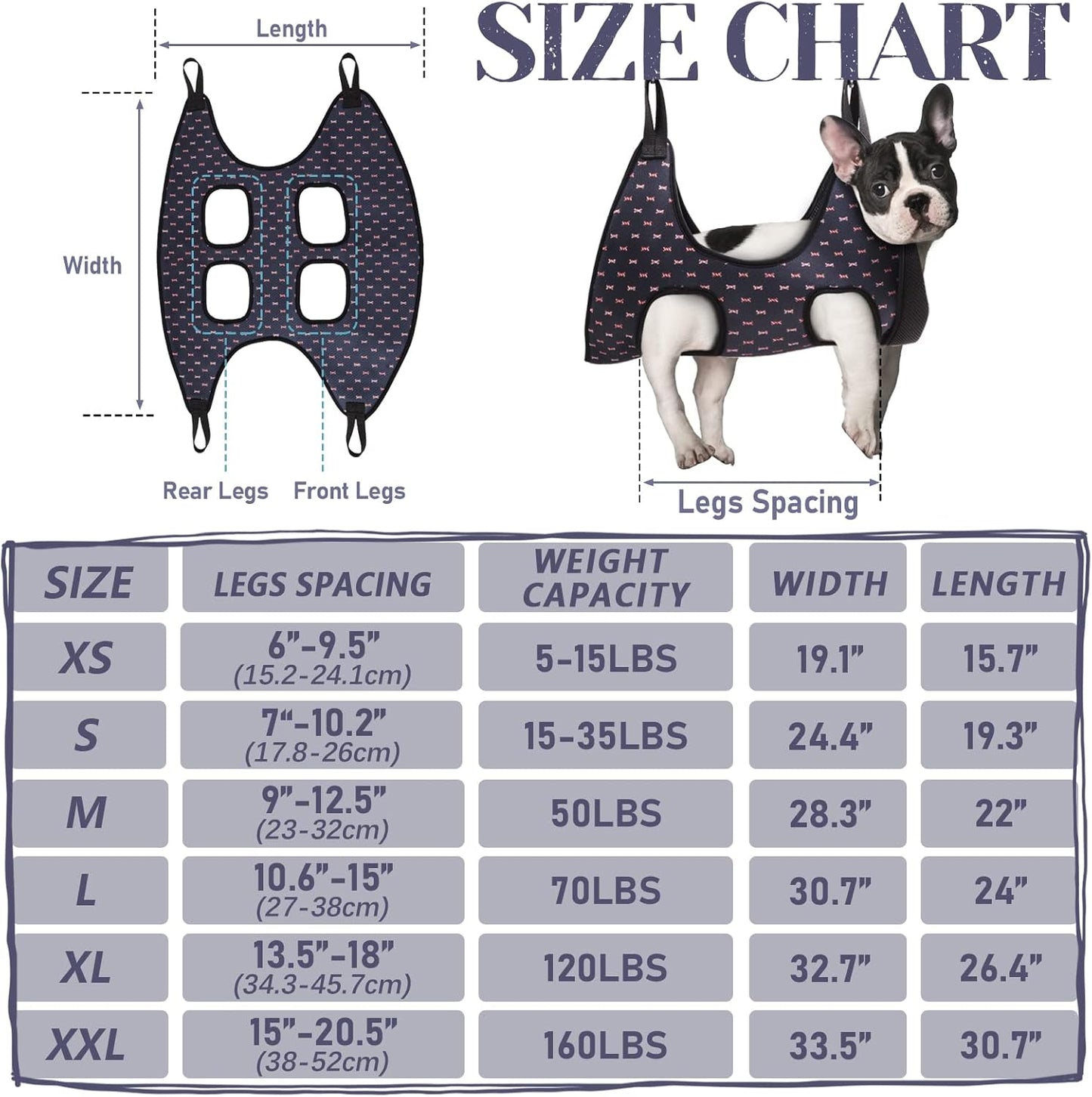 Dog Grooming Hammock Harness for Cats Dogs, Relaxation Pet Grooming Hammock Restraint Dog & Small Animal Leashes Sling for Grooming Dog Grooming Helper for Nail Trimming Clipping Grooming