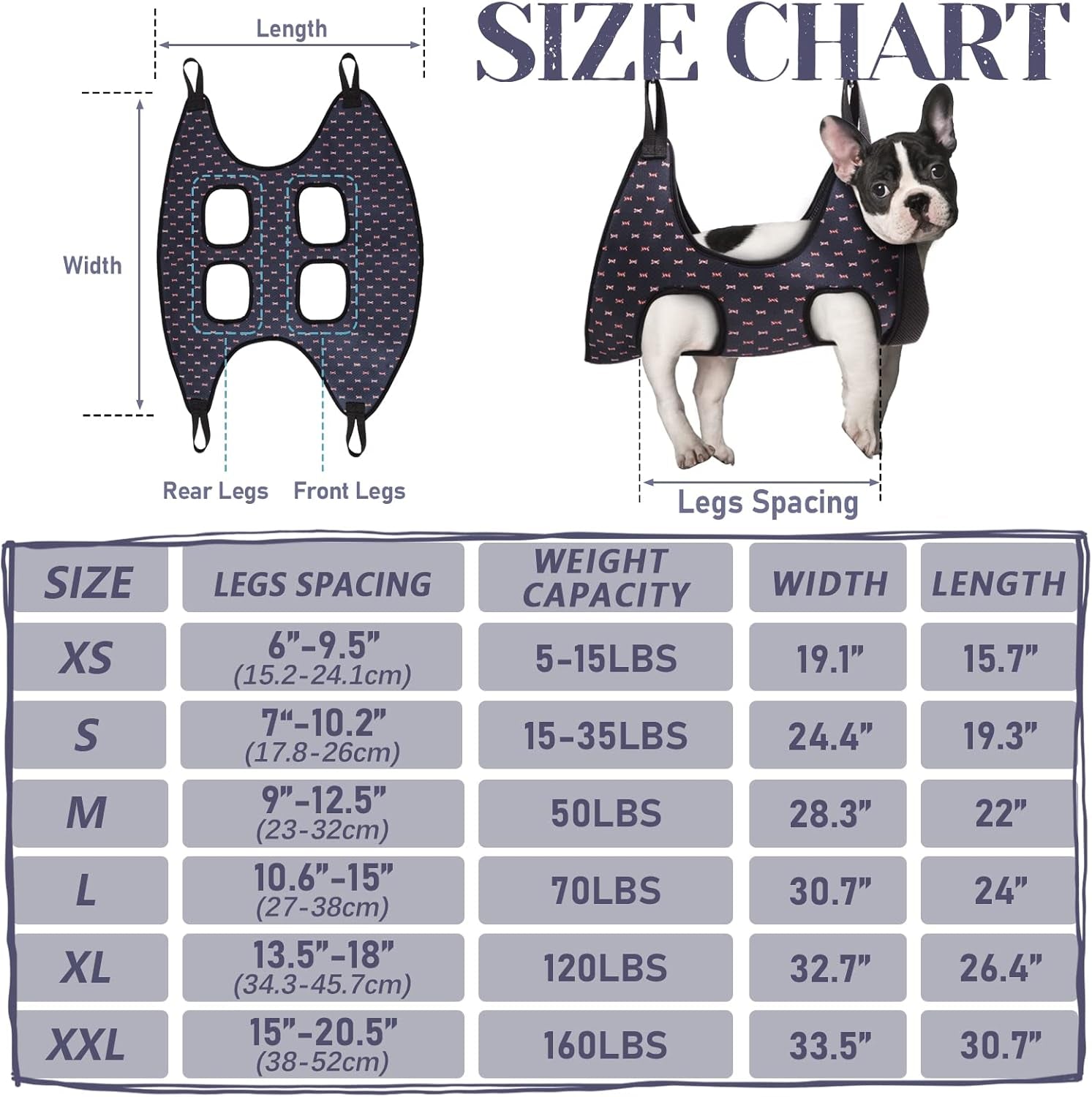 Dog Grooming Hammock Harness for Cats Dogs, Relaxation Pet Grooming Hammock Restraint Dog & Small Animal Leashes Sling for Grooming Dog Grooming Helper for Nail Trimming Clipping Grooming