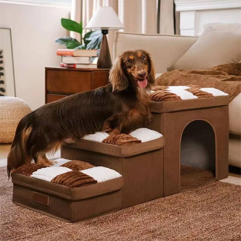 Chessboard Plaid Handcrafted Dog Stairs – Foldable, Functional & Fabulous