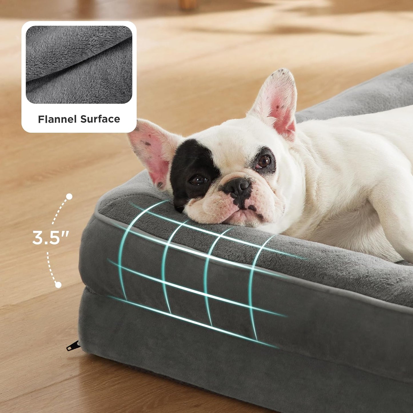 Orthopedic Dog Bed Medium Size Dogs - Washable Medium Dog Cat Bed Waterproof, Comfort Pet Couch Sofa with Washable Removable Cover, Pets Bed with Nonskid Bottom, Grey, 28"
